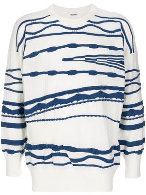 sulvam abstract-pattern knitted jumper - White