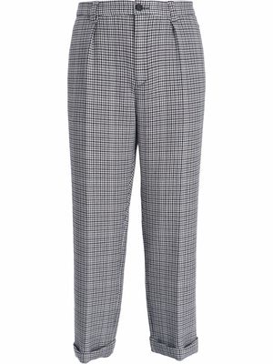 BOSS houndstooth relaxed-fit trousers - Grey