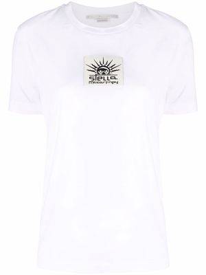 Stella McCartney logo-patch cotton T-shirt - White