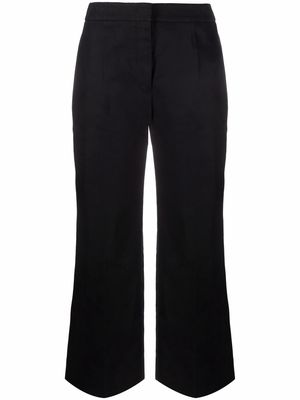 Jil Sander wide-leg cropped cotton trousers - Black