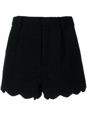 Saint Laurent high-waisted scallop-edge shorts - Black