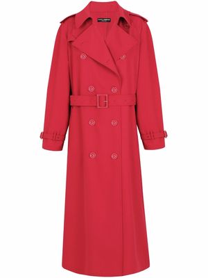 Dolce & Gabbana belted trench coat - Red