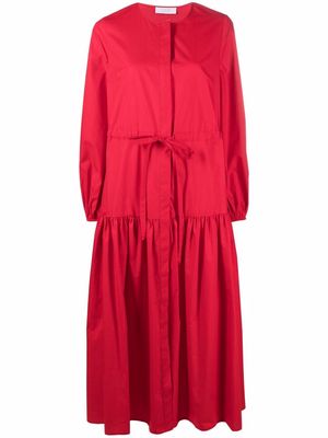 IVY & OAK tie-waist organic cotton dress - Red