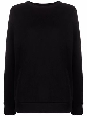12 STOREEZ side-pockets drop-shoulder sweatshirt - Black