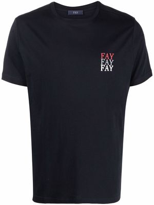 Fay cotton logo-print T-shirt - Blue