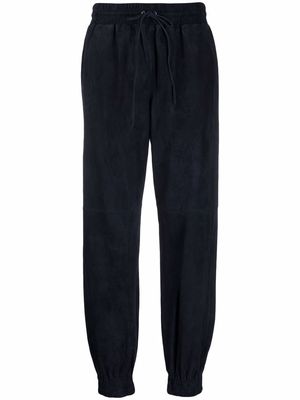 P.A.R.O.S.H. suede straight-leg track pants - Blue
