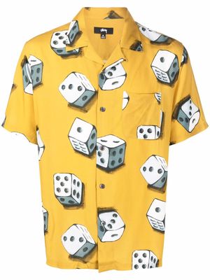 Stussy dice-print short-sleeve shirt - Yellow
