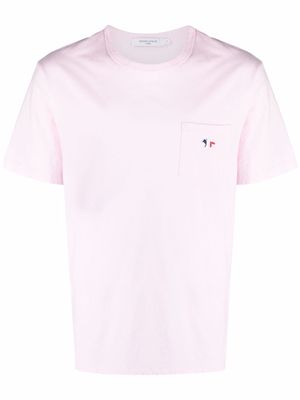 Maison Kitsuné tricolour fox-patch pocket T-shirt - Pink
