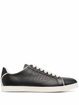 Emporio Armani perforated-logo low-top trainers - Black