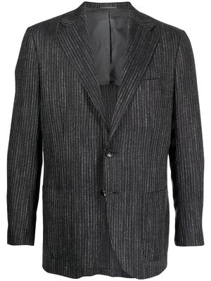 Kiton buttoned-up single-breasted blazer - Black