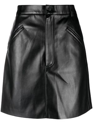 12 STOREEZ faux-leather A-line skirt - Black