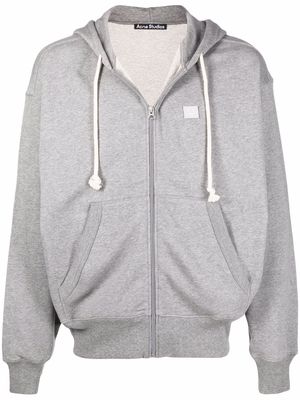 Acne Studios logo-patch zipped hoodie - Grey