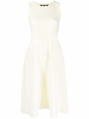Antonino Valenti patterned-jacquard flared midi dress - White