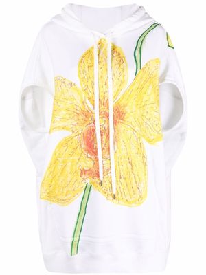 Marni flower-print hoodie - OPW01 LILY WHITE