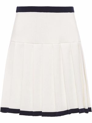 Miu Miu pleated cotton mini skirt - White