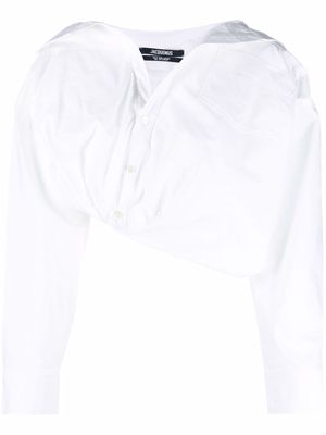 Jacquemus Mejean cropped shirt - White