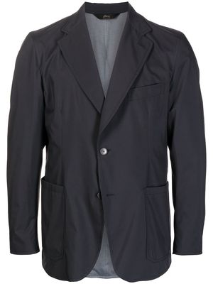 Brioni single-breasted cotton blazer - Black