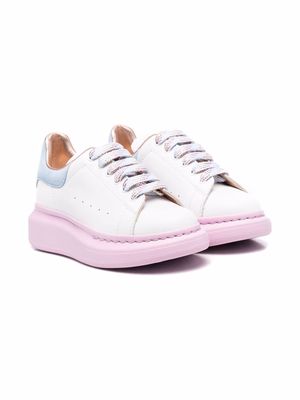Alexander McQueen Kids pastel lace-up sneakers - White