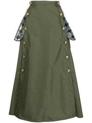 Kolor high-waisted A-line skirt - Green