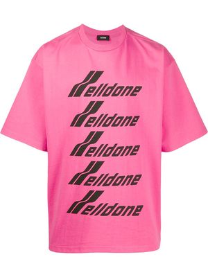 We11done oversized logo-print T-shirt - Pink