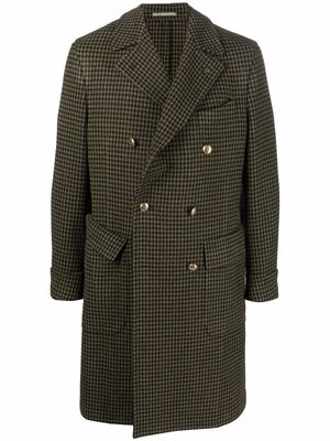 Gabriele Pasini double-breasted houndstooth coat - Green