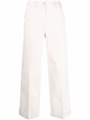 Moncler rolled-cuff cropped trousers - Neutrals