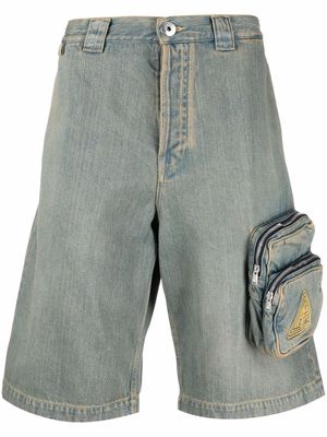 LANVIN zip-pocket denim shorts - Blue