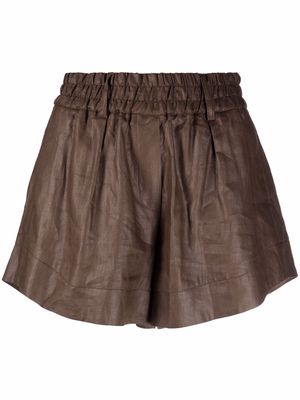 Tela elasticated-waist shorts - Brown