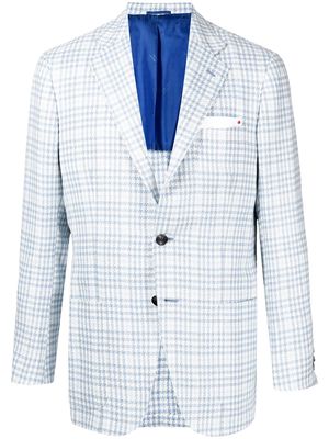 Kiton tailored check-print blazer - Blue