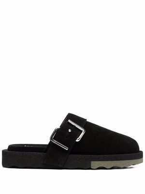 Off-White sponge buckle-embellished slippers - Black