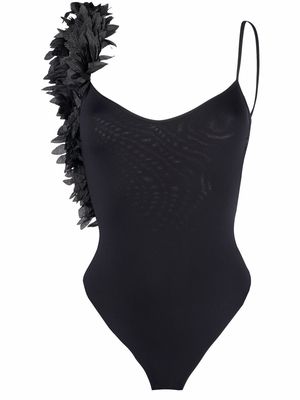 La Reveche floral-appliqué swimsuit - Black