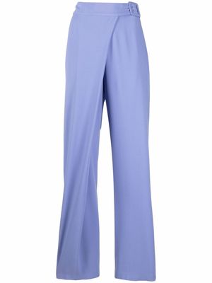 Erika Cavallini wrap-waist high-rise trousers - Blue