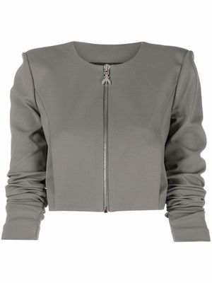 Patrizia Pepe cropped zip-up jacket - Grey
