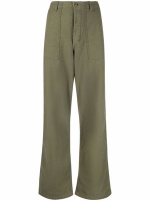 R13 low-rise wide-leg trousers - Green