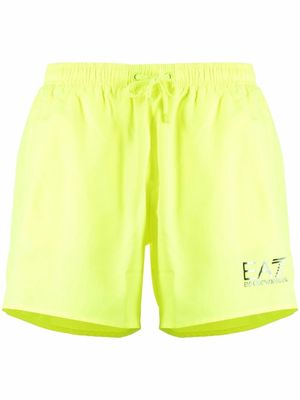 Ea7 Emporio Armani logo-print swim shorts - Yellow