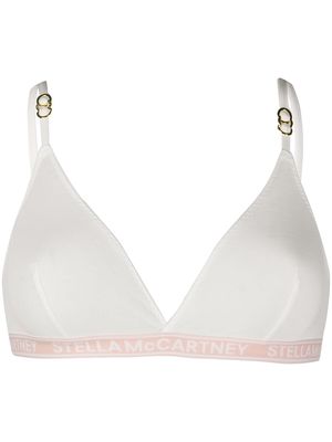 Stella McCartney logo-tape bra - Neutrals