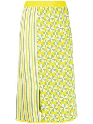 Antonio Marras mix-print pencil skirt - Yellow