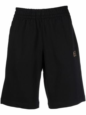 Ea7 Emporio Armani oversized logo-print track shorts - Black