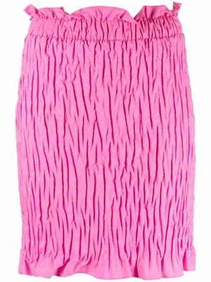 MSGM shirred-effect mini skirt - Pink