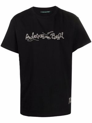 Andersson Bell logo-embroidered cotton T-shirt - Black
