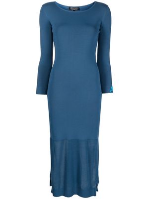 Armani Exchange intarsia-knit logo jersey dress - Blue