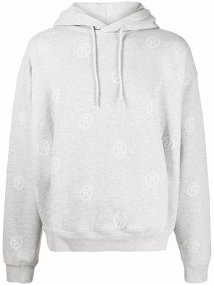 Martine Rose monogram-print pullover hoodie - Grey