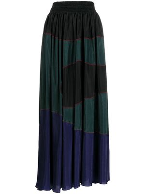 Kolor pleated colour-block skirt - Black