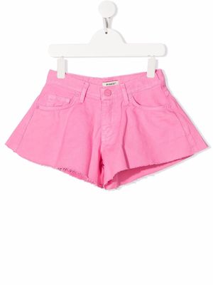 Pinko Kids embroidered-logo denim shorts