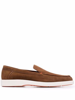 Santoni almond-toe loafers - Brown