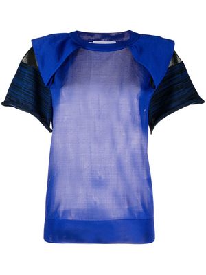 Toga patchwork-detail jersey-knit T-shirt - Blue