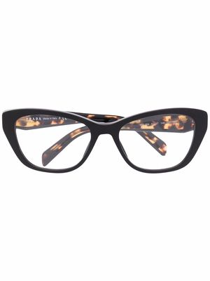 Prada Eyewear polished cat-eye frame glasses - Brown
