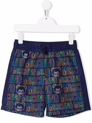 Moschino Kids logo swim shorts - Blue