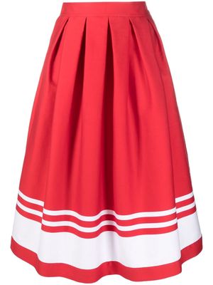 Boutique Moschino striped edge full skirt - Red