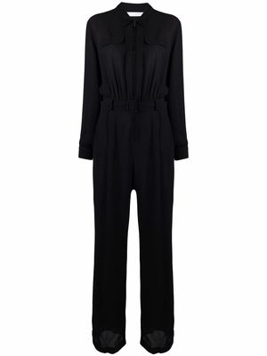 Fabiana Filippi zip-fastening long-sleeve jumpsuit - Black